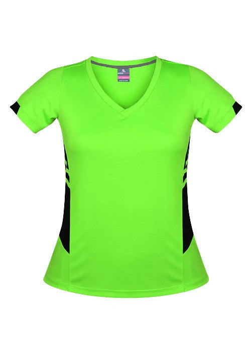 Aussie Pacific-Aussie Pacific Lady Tasman Tee-4 / Neon Green/Black-Uniform Wholesalers - 5