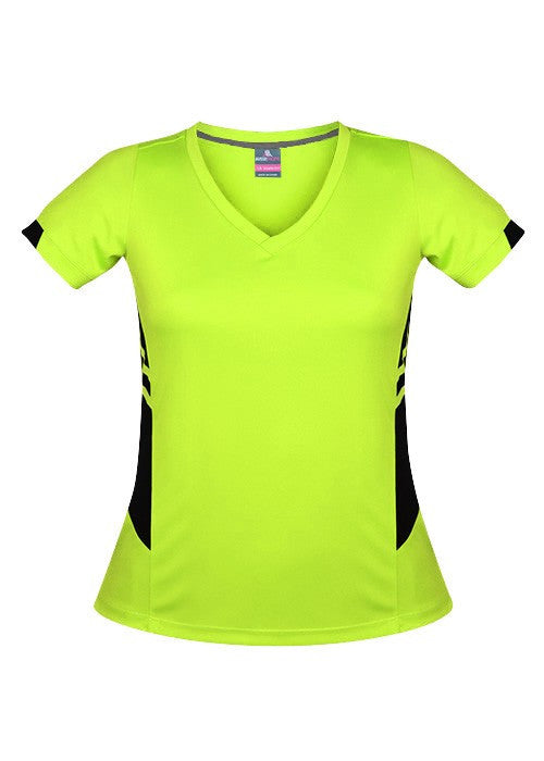 Aussie Pacific-Aussie Pacific Lady Tasman Tee-4 / Neon Yellow/Black-Uniform Wholesalers - 8