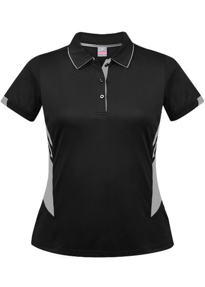 Aussie Pacific-Aussie Pacific Lady Tasman Polo( 2nd 8 colors)-4 / Black/Ashe-Uniform Wholesalers - 17