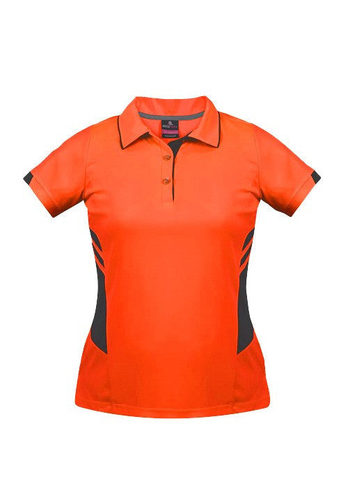 Aussie Pacific-Aussie Pacific Lady Tasman Polo( 2nd 8 colors)-4 / Neon Orange/Slate-Uniform Wholesalers - 2