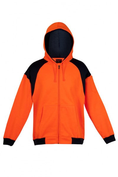 Ramo-Ramo Mens' Contrast  Fleece Zip Hoodie-Orange/Navy / S-Uniform Wholesalers - 2