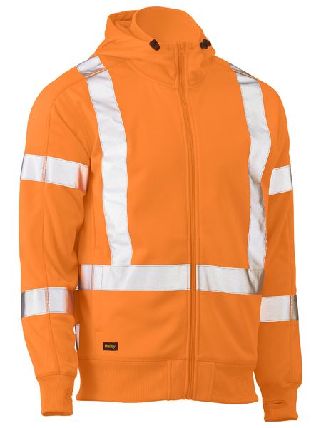 Bisley X Taped Hi Vis Zip Fron Fleece Hoodie (BK6819XT)