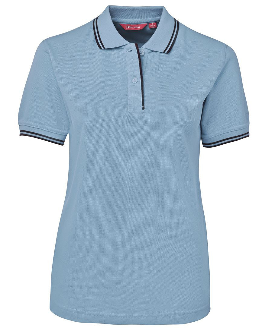 JB's Wear-Jb's Ladies Contrast Polo 1st ( 7 Color )-Light Blue/Navy / 8-Uniform Wholesalers - 8