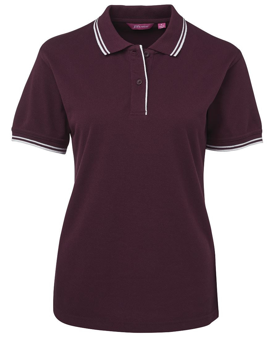JB's Wear-Jb's Ladies Contrast Polo 1st ( 7 Color )-Maroon/White / 8-Uniform Wholesalers - 9
