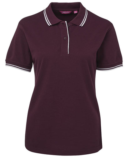 JB's Wear-Jb's Ladies Contrast Polo 1st ( 7 Color )-Maroon/White / 8-Uniform Wholesalers - 9
