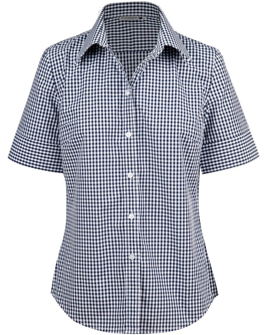 Winning Spirit Ladie's Gingham Check Short Sleeve Shirt (M8300S)
