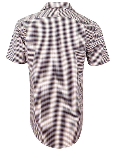 Winning Spirit  Men’s Gingham Check Short Sleeve Shirt (M7330S)