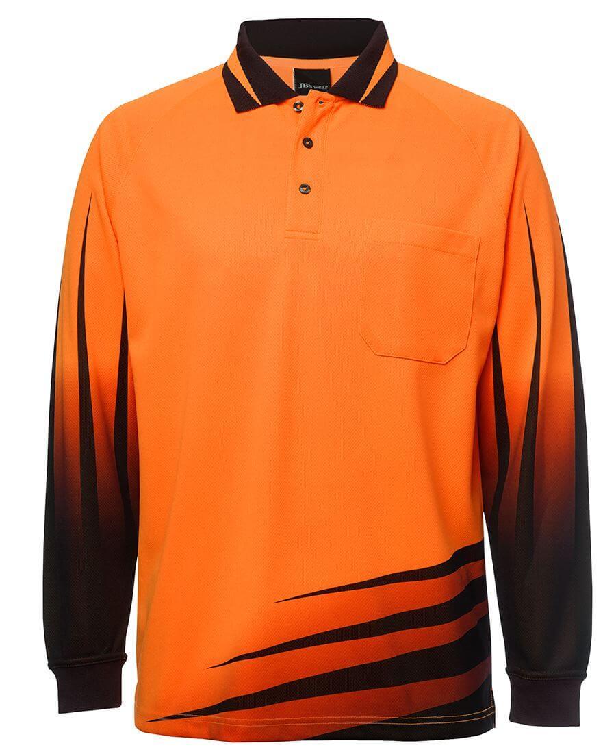 JBs Wear Hi Vis L/S Rippa Sub Polo (6HVRL)