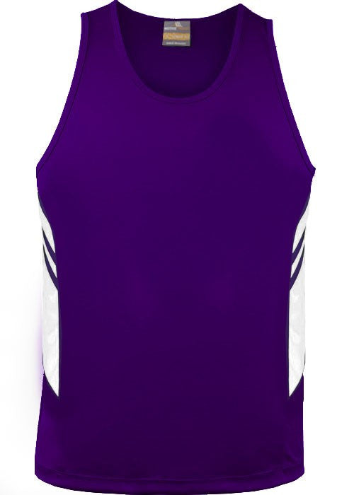 Aussie Pacific-Aussie Pacific Kids Tasman Singlet(2nd 14 colors)-4 / Purple/White-Uniform Wholesalers - 3