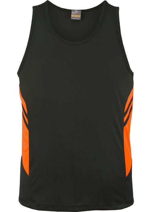 Aussie Pacific-Aussie Pacific Kids Tasman Singlet(2nd 14 colors)-4 / Slate/Neon Orange-Uniform Wholesalers - 9
