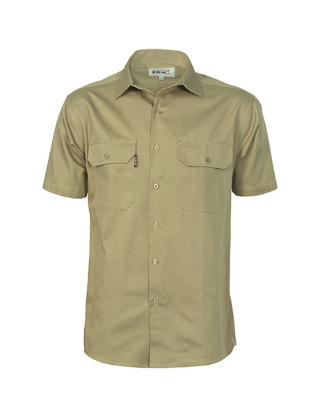 DNC Cotton Drill S/S Work Shirt  - Short Sleeve (3201)