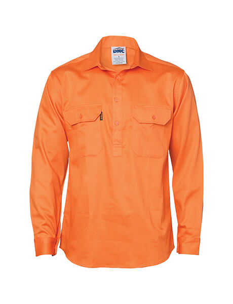 DNC-Close-Front-Cotton-Drill-Shirt-Long-Sleeve