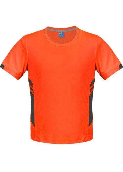 Aussie Pacific-Aussie Pacific Kids Tasman Tee(2nd 13 Colors)-4 / Neon Orange/Slate-Uniform Wholesalers - 6