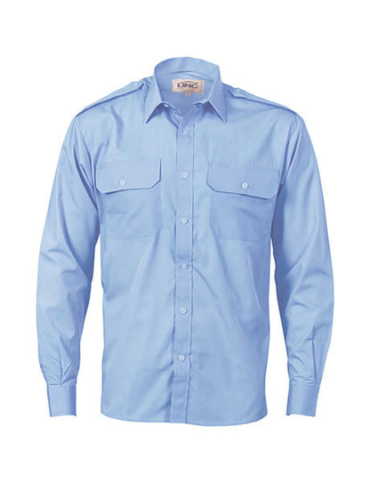 DNC Epaulette Polyester Cotton L/S Work Shirt (3214)