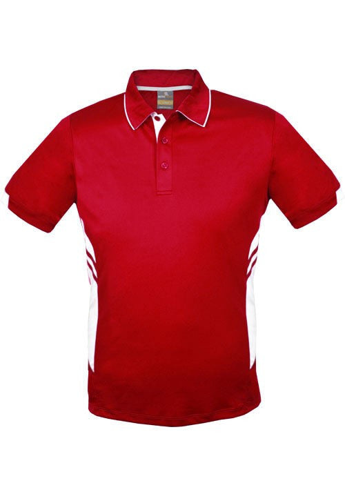 Aussie Pacific-Aussie Pacific Kids Tasman Polo(2nd 13 colors)-4 / Red/White-Uniform Wholesalers - 6