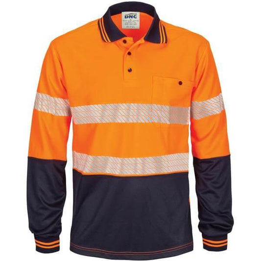 DNC Hi Vis Segment Taped Mircomesh Polo - Long Sleeve (3513)