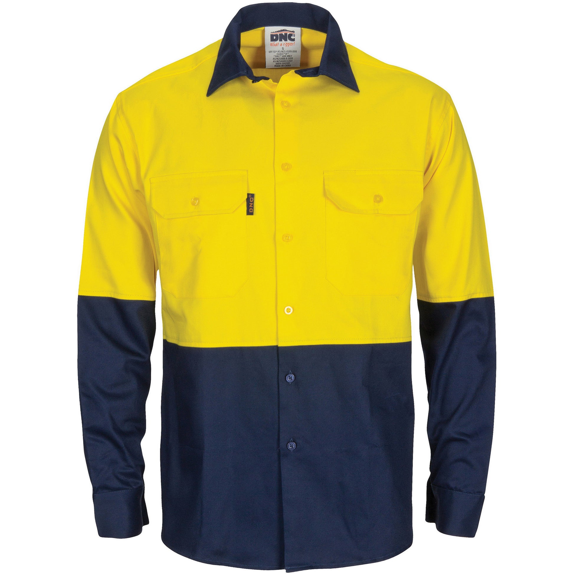 DNC HiVis L/W Cool-Breeze T2 Vertical Vented Cotton Shirt with Gusset Sleeves - L/S (3733)