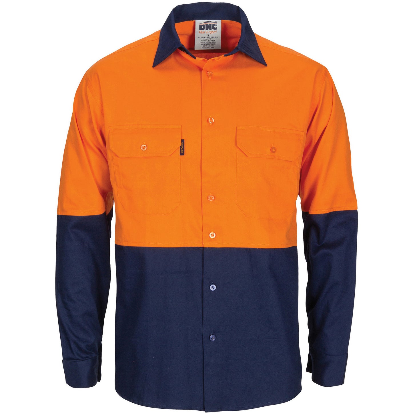 DNC HiVis L/W Cool-Breeze T2 Vertical Vented Cotton Shirt with Gusset Sleeves - L/S (3733)