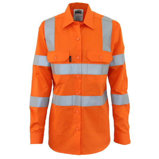 DNC Ladies Hivis L/W Cotton Vic Rail Csr Shirt (3742)