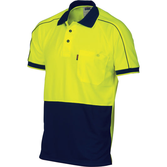 DNC HiVis Cool-Breathe Double Piping Polo - Short Sleeve (3753)