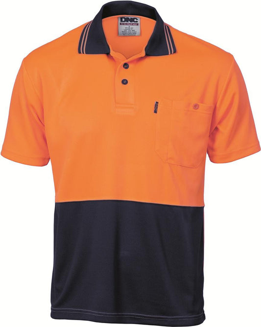 DNC Hivis Two Tone Cool Breathe Polo Shirt, Short Sleeve (3811)