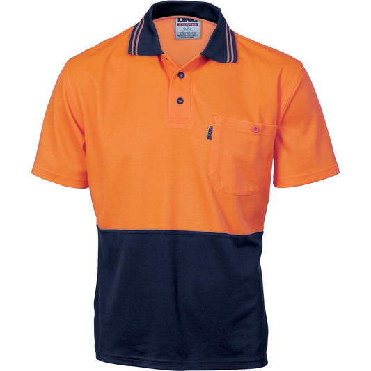 DNC Cotton Back HiVis S/S Two Tone Fluoro Polo (3814)