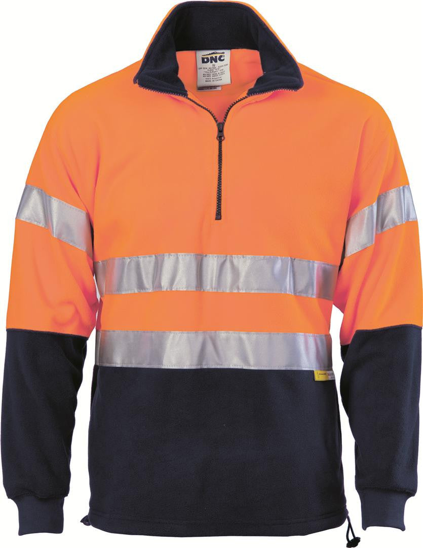 DNC HiVis Two Tone 1/2 Zip Polar Fleece with 3M R/Tape (3829)