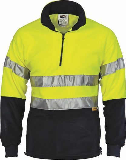 DNC HiVis Two Tone 1/2 Zip Polar Fleece with 3M R/Tape (3829)