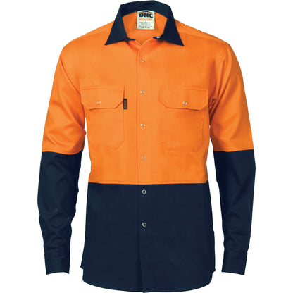 DNC HiVis Two Tone Drill Shirt With Press Studs (3838)