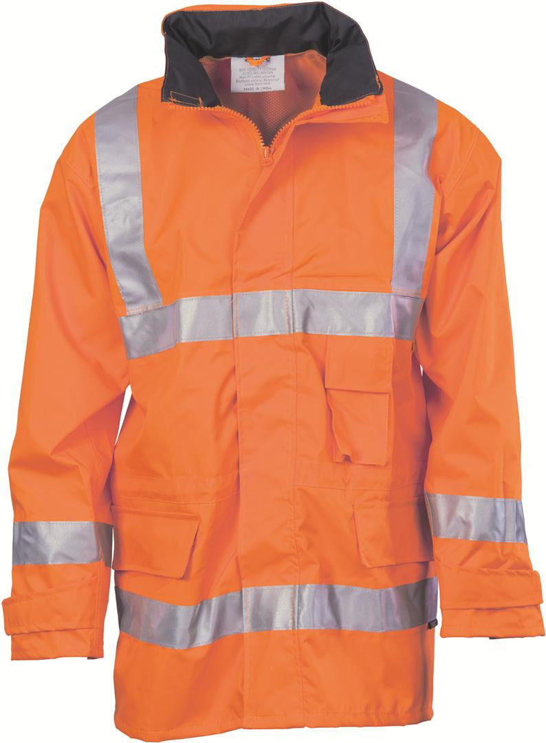 DNC Hi Vis D N Breathable Rain Jacket With 3M R Tape 3871