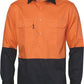 DNC Hivis 2 Tone Cool-breeze Close Front Cotton Shirt - Long Sleeve (3934)