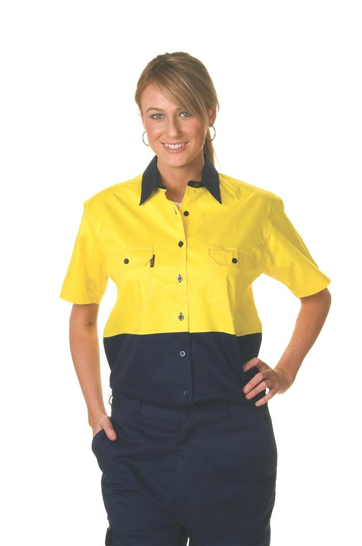 DNC Ladies HiVis Two Tone Cool-Breeze Cotton S/S Shirt, S/S (3939)