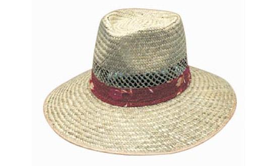 Headwear Natural Straw with Green Under (3942)