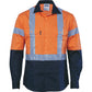 DNC HiVis D/N 2 Tone Drill Shirt with H Pattern Reflective Tape, Long Sleeve (3983)