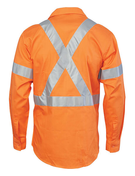 DNC HiVis D/N Cotton Shirt with Cross Back Generic R/Tape - long sleeve (3989)