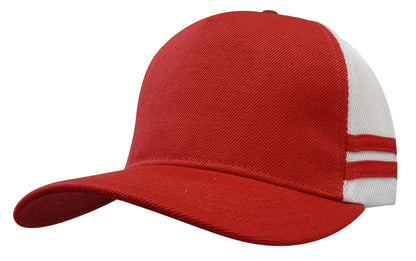Headwear American Premium Twill/Mesh Deep Fit Trucker With Stripes (3995)