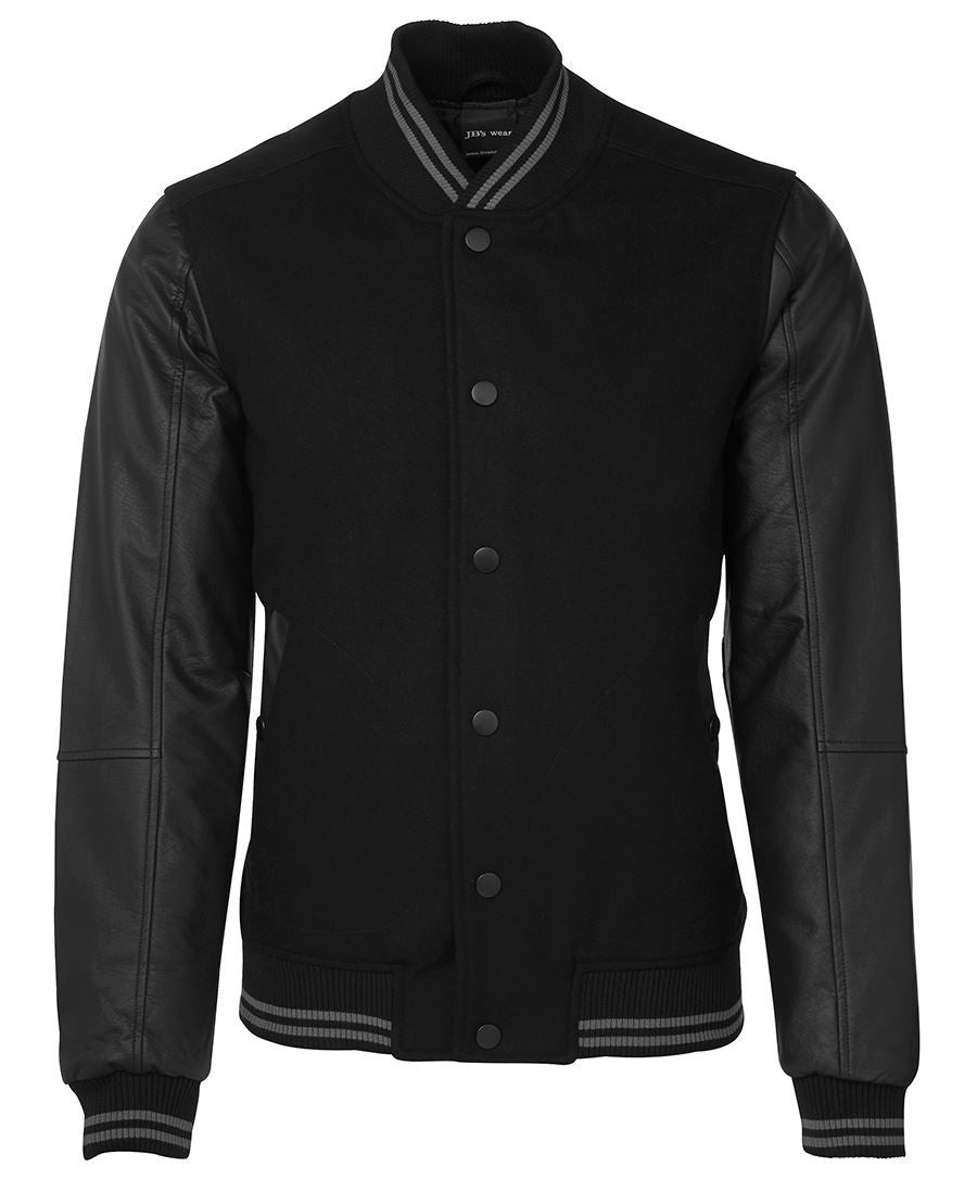 JB's Wear-JB's  Art Leather Baseball Jacket-Black / S-Uniform Wholesalers - 2