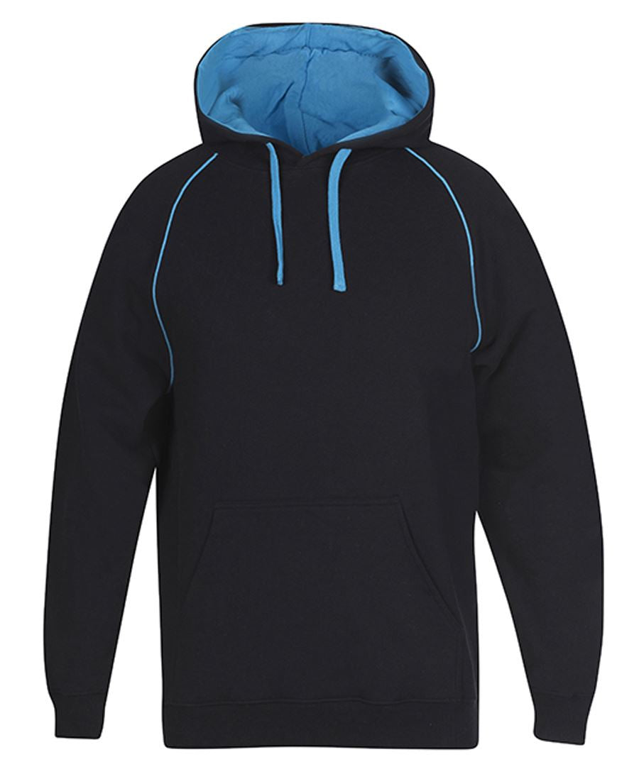 JB's Wear-JB's Contrast Fleecy Hoodie-BLACK/AQUA / S-Uniform Wholesalers - 8