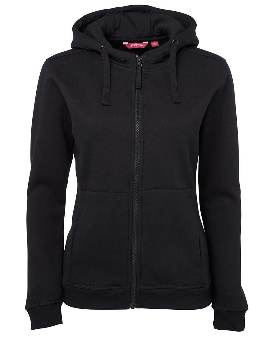 JB's Wear-JB's Ladies Full Zip Fleecy Hoodie-Black / 8-Uniform Wholesalers - 2