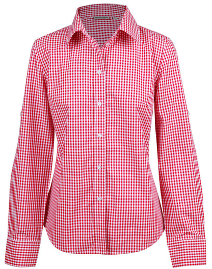 Winning Spirit Ladie's Gingham Check Long Sleeve Shirt (M8300L)