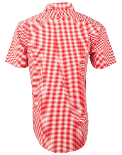 Winning Spirit  Men’s Gingham Check Short Sleeve Shirt (M7330S)