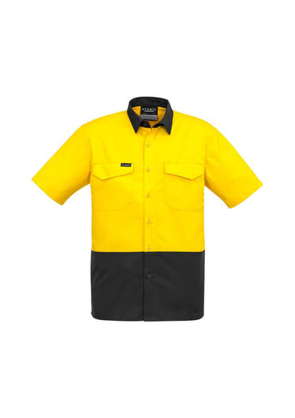 Syzmik Mens Rugged Cooling Hi Vis Spliced S/S Shirt (ZW815)