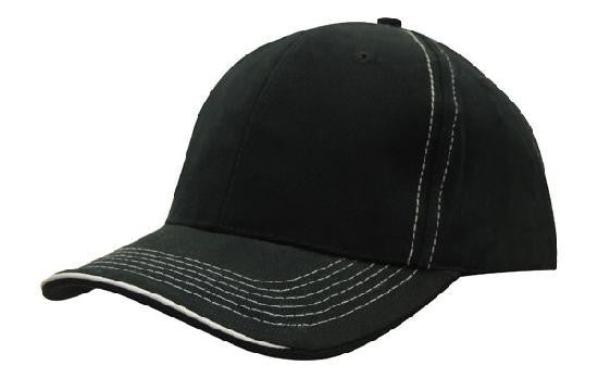 Headwear Brushed Heavy Cotton with Contrasting Stitching and Open Lip Sandwich Cap (4097)