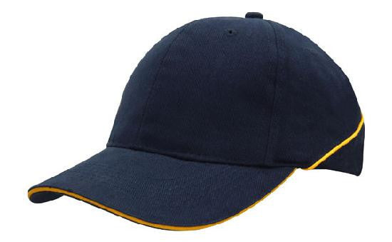 Headwear Brushed Heavy Cotton with Crown Piping and Sandwich (4103)