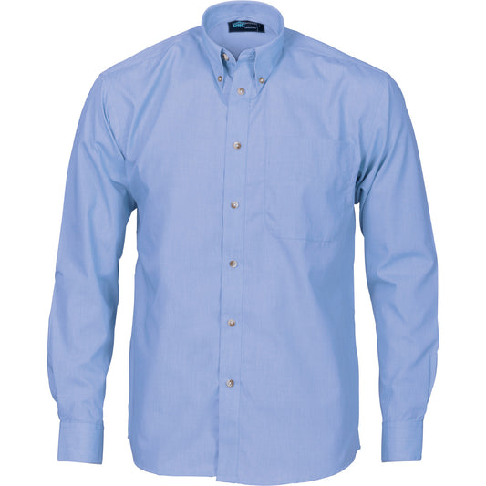 DNC Polyester Cotton Chambray L/S Business Shirt (4122)