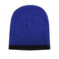 Headwear Roll Down Two Tone Acrylic Beanie - Toque Hat (4188)