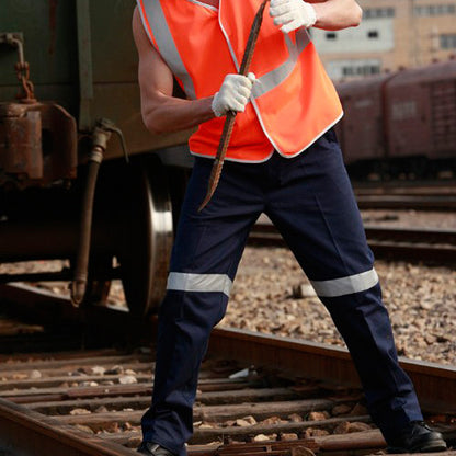 Bocini Cotton Drill Work Pants with Reflective Tape-(WK1234)