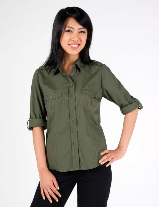 Ramo-Ramo Ladies Military Long Sleeve Shirt--Uniform Wholesalers - 1