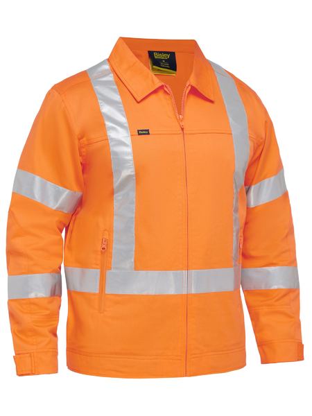 Bisley X Taped Hi Vis Drill Jacket With Liquid Repellent Finish (BJ691 ...