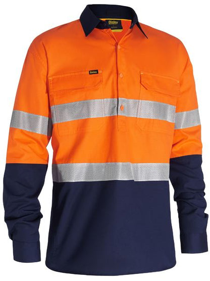 Bisley X Airflow Closed Front Taped Hi Vis Ripstop Shirt (BSC6415T)